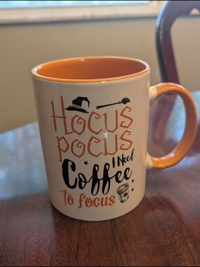 Hocus Pocus I Need Coffee Ceramic Mug - Orange Accent